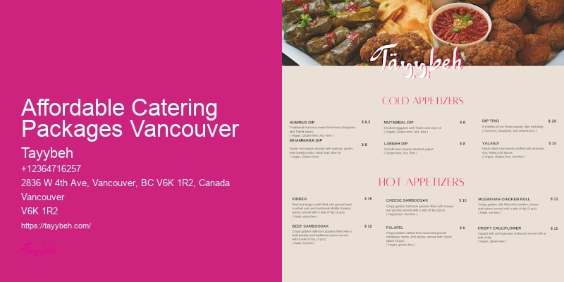 Professional Catering Solutions Affordable Catering Packages Vancouver