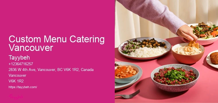 Personalized Catering Services Custom Menu Catering Vancouver
