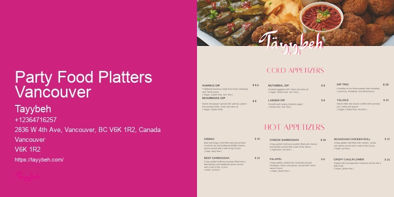 Budget-Friendly Catering Party Food Platters Vancouver
