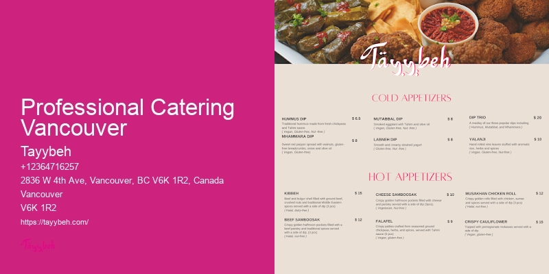 On-Site Catering Services Professional Catering Vancouver