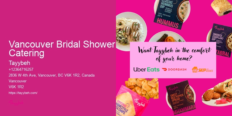 Vancouver Bridal Shower Catering Premier Buffet Packages
