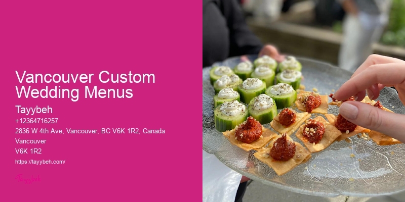 Custom Menu Planning Services Vancouver Custom Wedding Menus