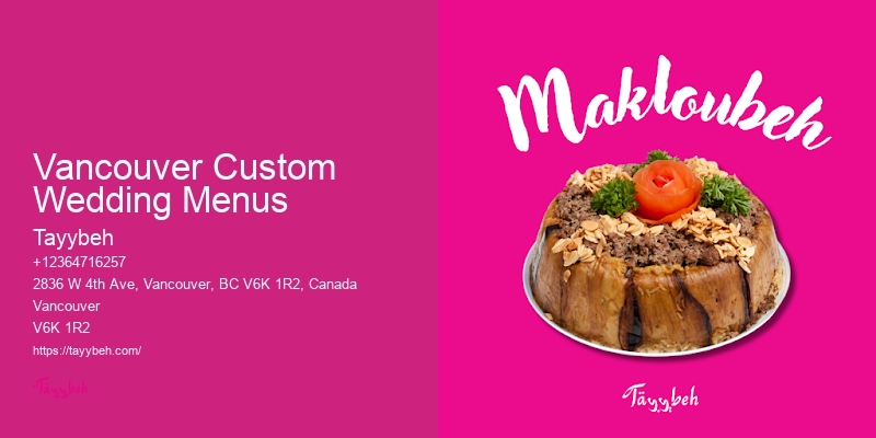 Top Banquet Catering Companies Vancouver Custom Wedding Menus