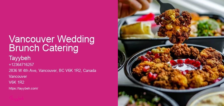 Vancouver Wedding Brunch Catering Custom Wedding Menus