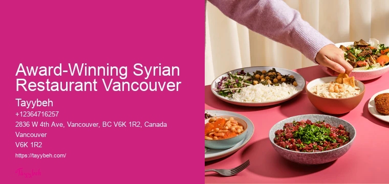Gourmet Brunch Catering Award-Winning Syrian Restaurant Vancouver