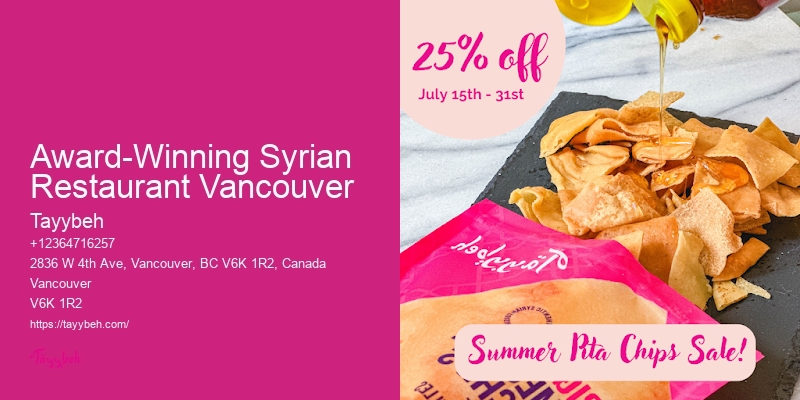 Event Catering Award-Winning Syrian Restaurant Vancouver Gourmet