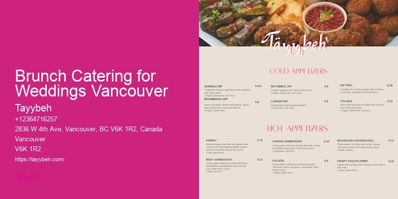 Taste Testing For Wedding Catering Brunch Catering for Weddings Vancouver