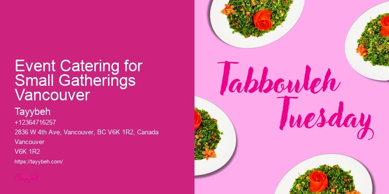 Event Catering for Small Gatherings Vancouver Office Catering Menus