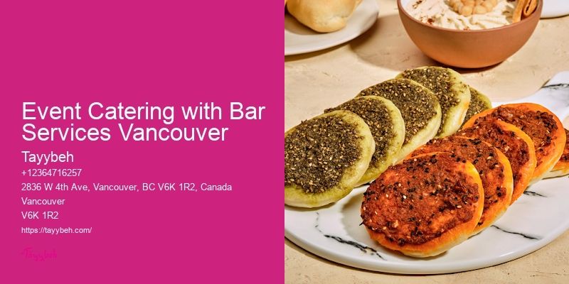 Event Catering with Bar Services Vancouver Organic Catering Services