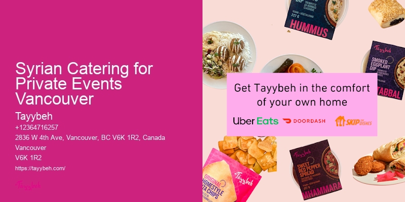 Award-Winning Syrian Restaurant Syrian Catering for Private Events Vancouver