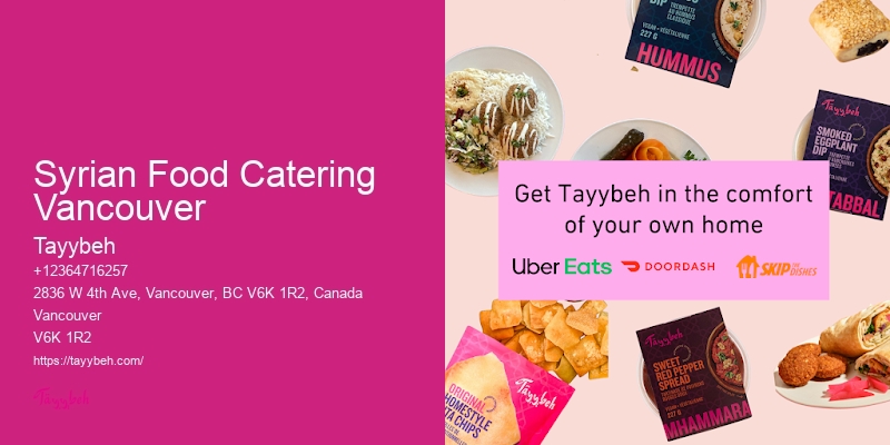 Local Organic Catering Syrian Food Catering Vancouver