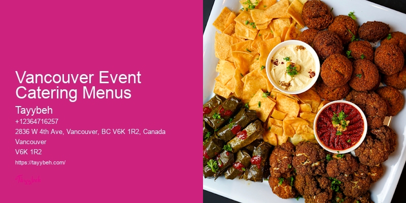 Gourmet Event Catering Vancouver Event Catering Menus