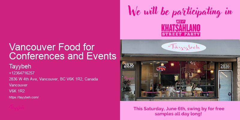 Local Vancouver Food for Conferences and Events Brunch Caterers
