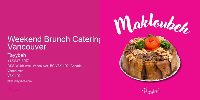 Full-Service Catering Weekend Brunch Catering Vancouver