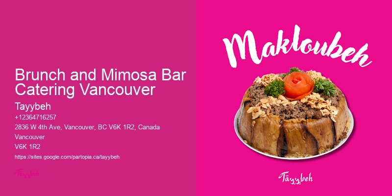 Local Office Caterers Brunch and Mimosa Bar Catering Vancouver