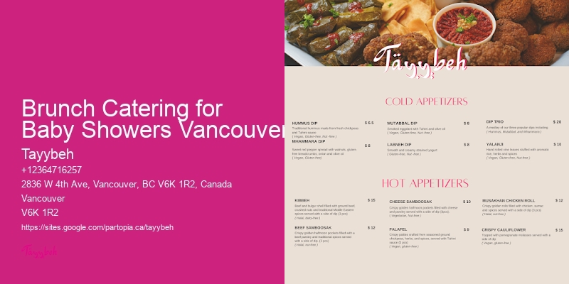 Wedding Catering Company Brunch Catering for Baby Showers Vancouver