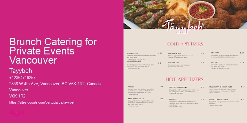 Brunch Catering for Private Events Vancouver Catering Companies
