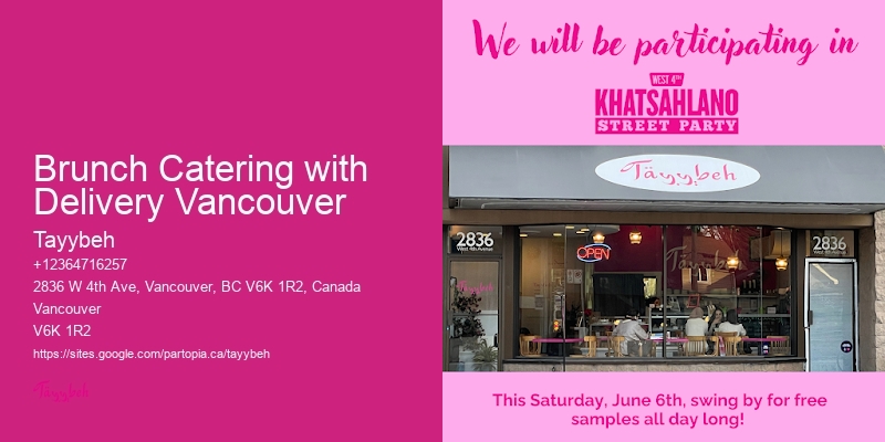 Brunch Catering with Delivery Vancouver Lunch Catering For Events