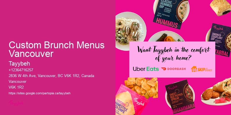 Custom Brunch Menus Custom Brunch Menus Vancouver