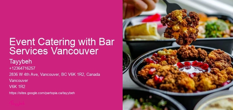Gourmet Buffet Catering Event Catering with Bar Services Vancouver