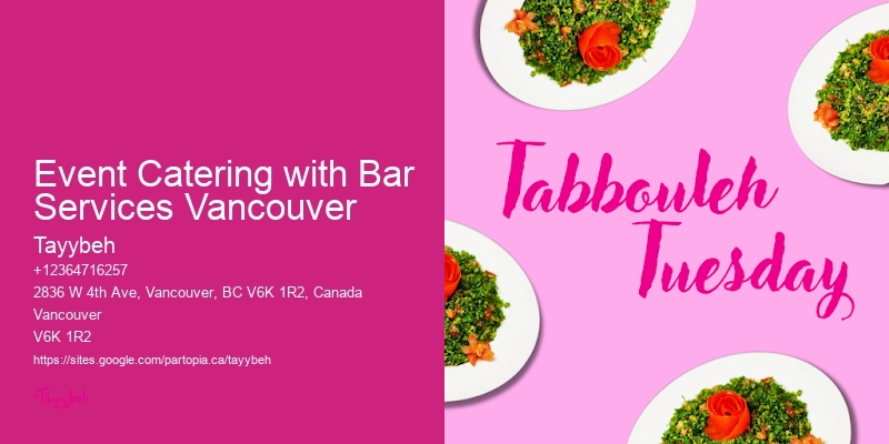 Elegant Wedding Catering Event Catering with Bar Services Vancouver