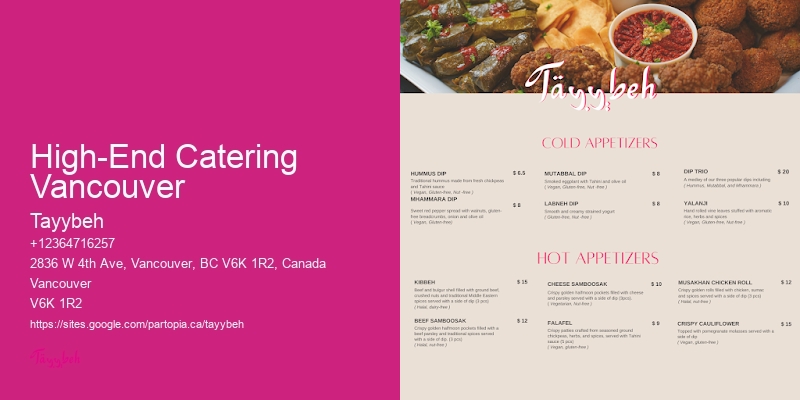 High-End Catering Vancouver Event Catering