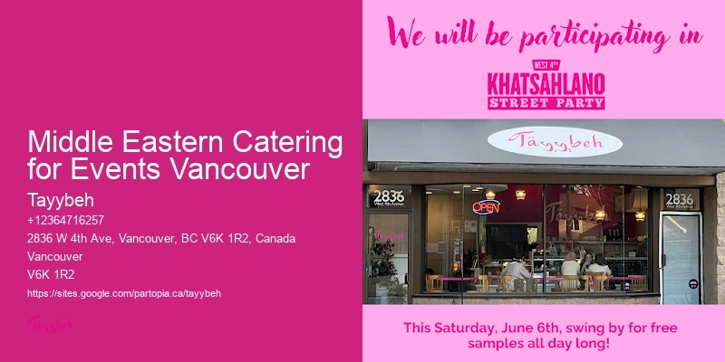 Event Catering Packages Middle Eastern Catering for Events Vancouver