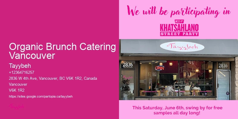 Ethnic Food Catering Organic Brunch Catering Vancouver
