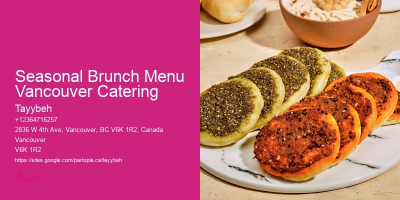 Personalized Wedding Catering Seasonal Brunch Menu Vancouver Catering