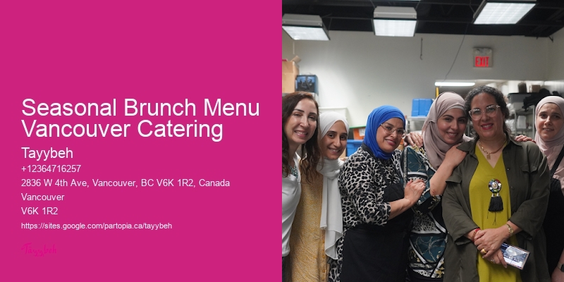 Seasonal Brunch Menu Vancouver Catering