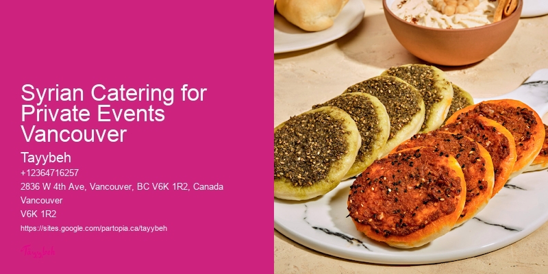 Custom Event Catering Syrian Catering for Private Events Vancouver
