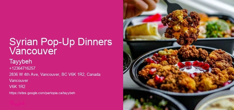 BBQ Catering Syrian Pop-Up Dinners Vancouver