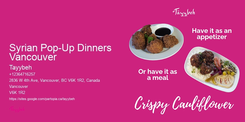 Syrian Pop-Up Dinners Vancouver Catering For Meetings