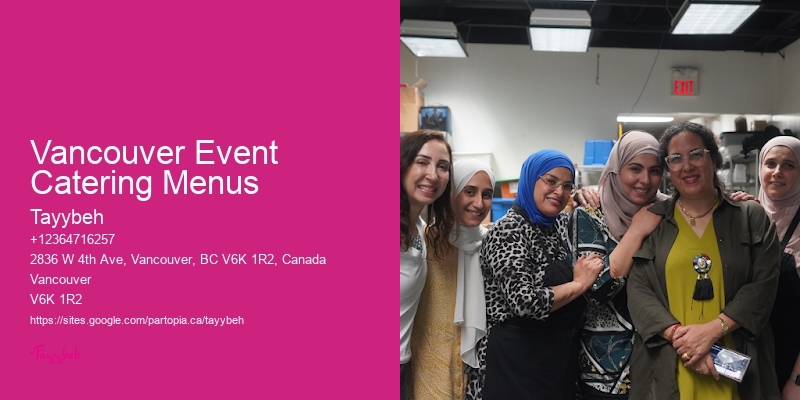 Vancouver Event Catering Menus