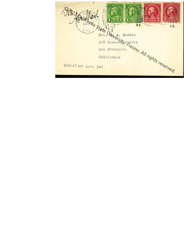 Envelope and pages, Letter to his Mother, New Year's Day 1935