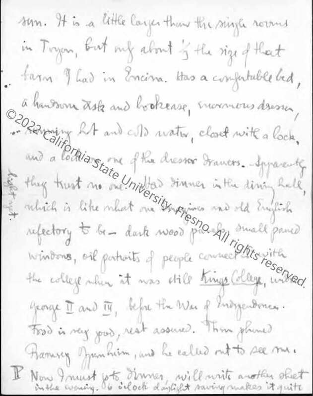 Page 4, Letter to his Mother, September 1934