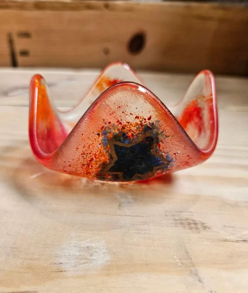 Fiery Crest - Fused Glass