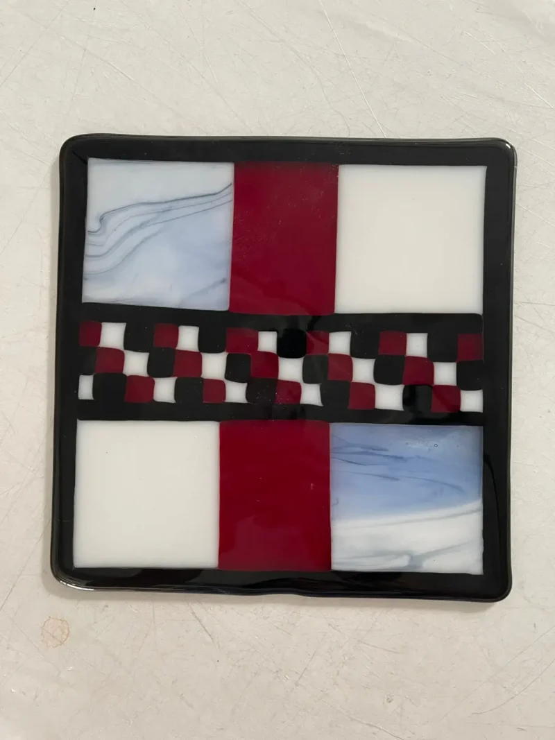 Checkerboard Harmony - Fused Glass