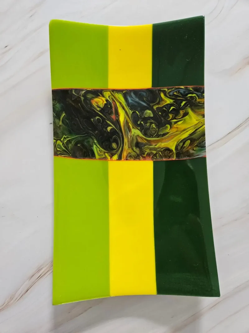 Lime Swirl - Fused Glass