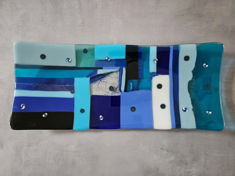 Blue Rhythms - Fused Glass