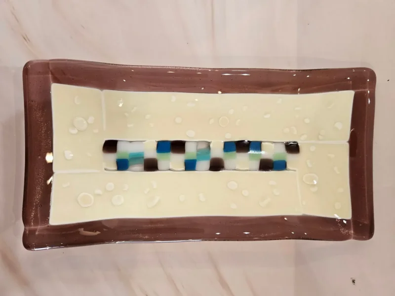 Caramel Drizzle - Fused Glass