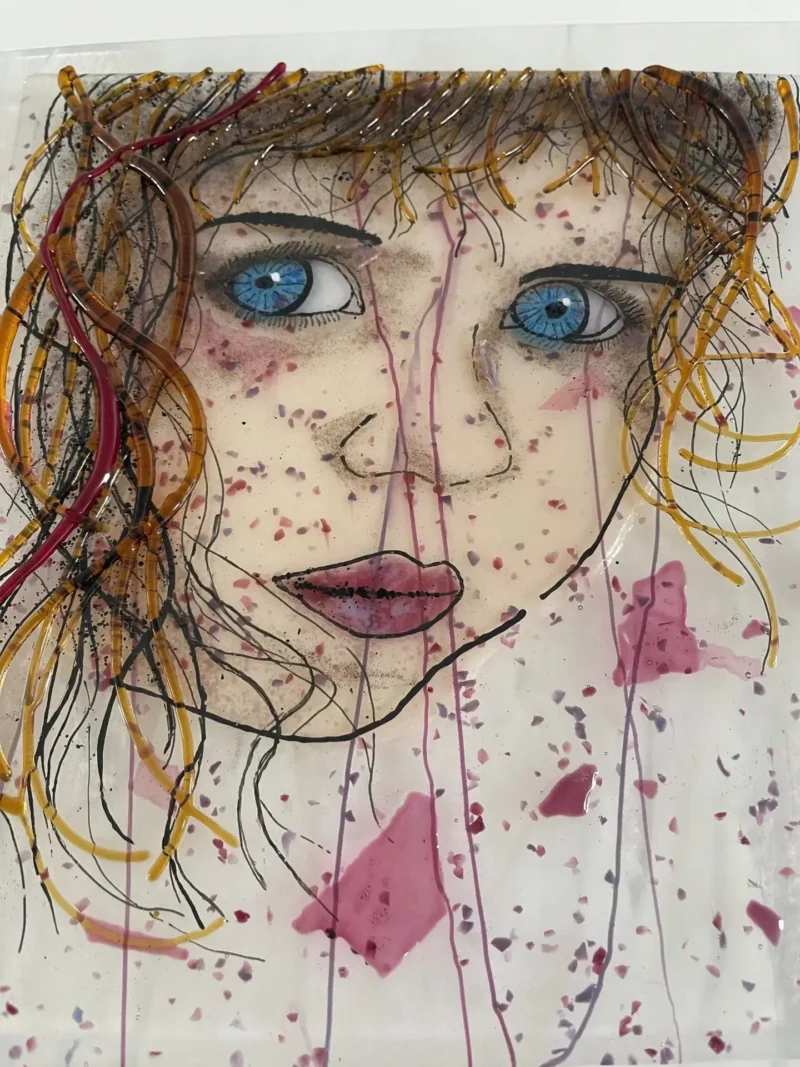 “Youth” – One in a Series of Faces - Fused Glass
