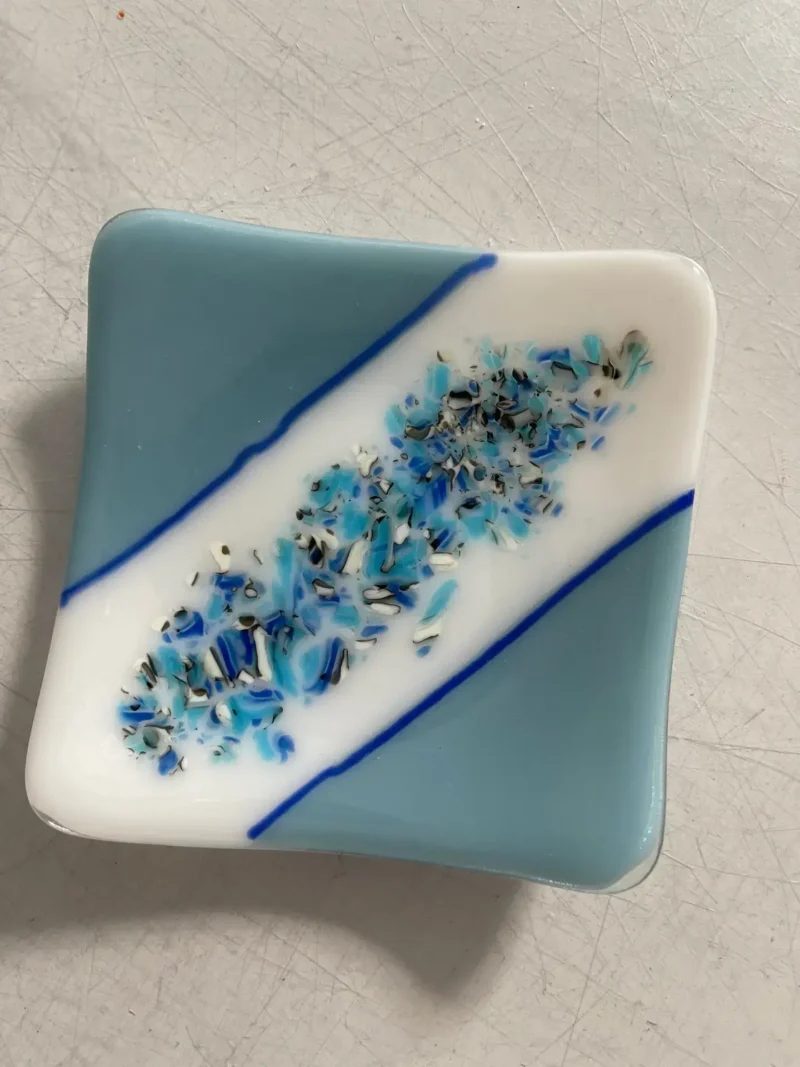 Cool Water Cascade - Fused Glass