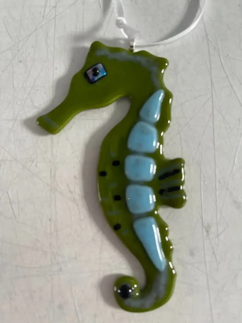 Sky Reflections Seahorse - Fused Glass