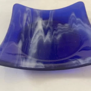 Deep Blue Swirl - Fused Glass