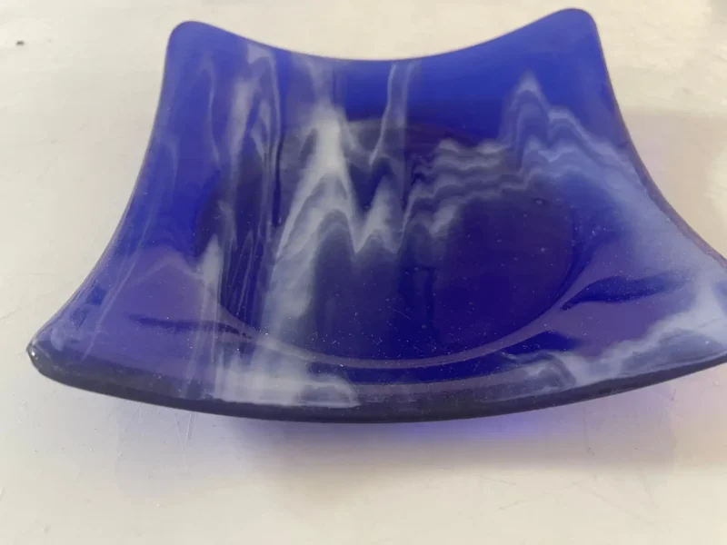 Deep Blue Swirl - Fused Glass