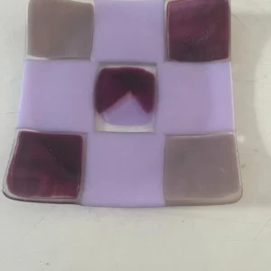 Lavender Checkerboard - Fused Glass