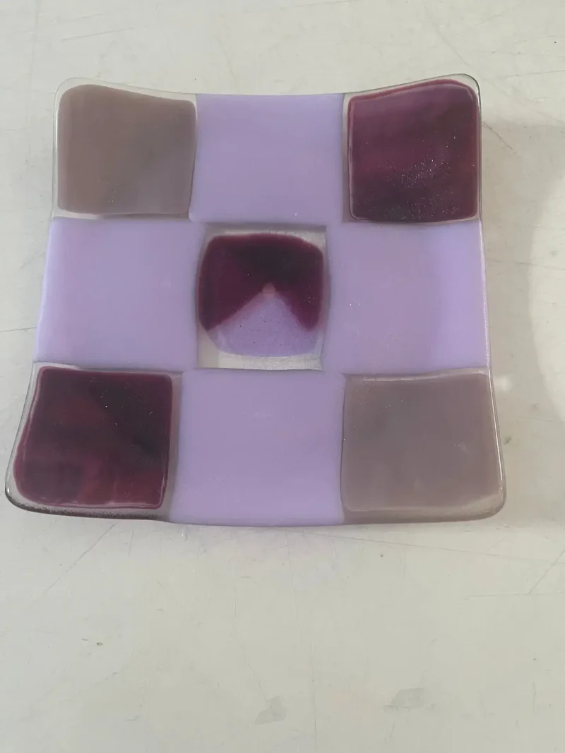 Lavender Checkerboard - Fused Glass