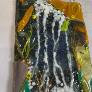 Waterfall Wall Art - Fused Glass