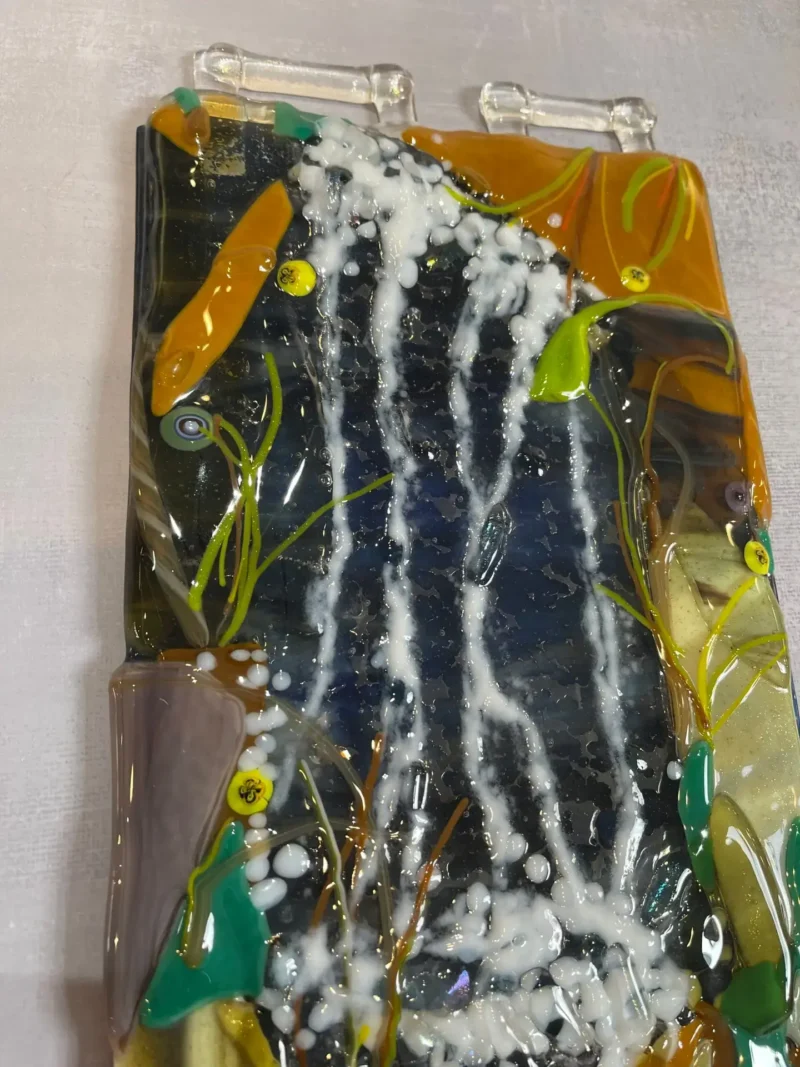 Waterfall Wall Art - Fused Glass